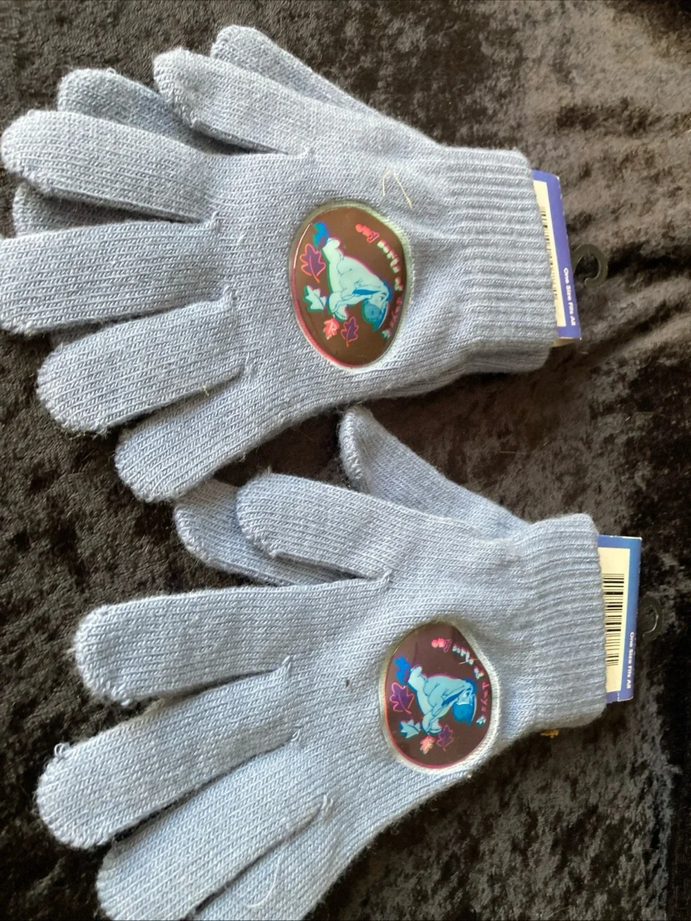 Disney Eeyore Magic Gloves Light Blue 2 Pair Vintage